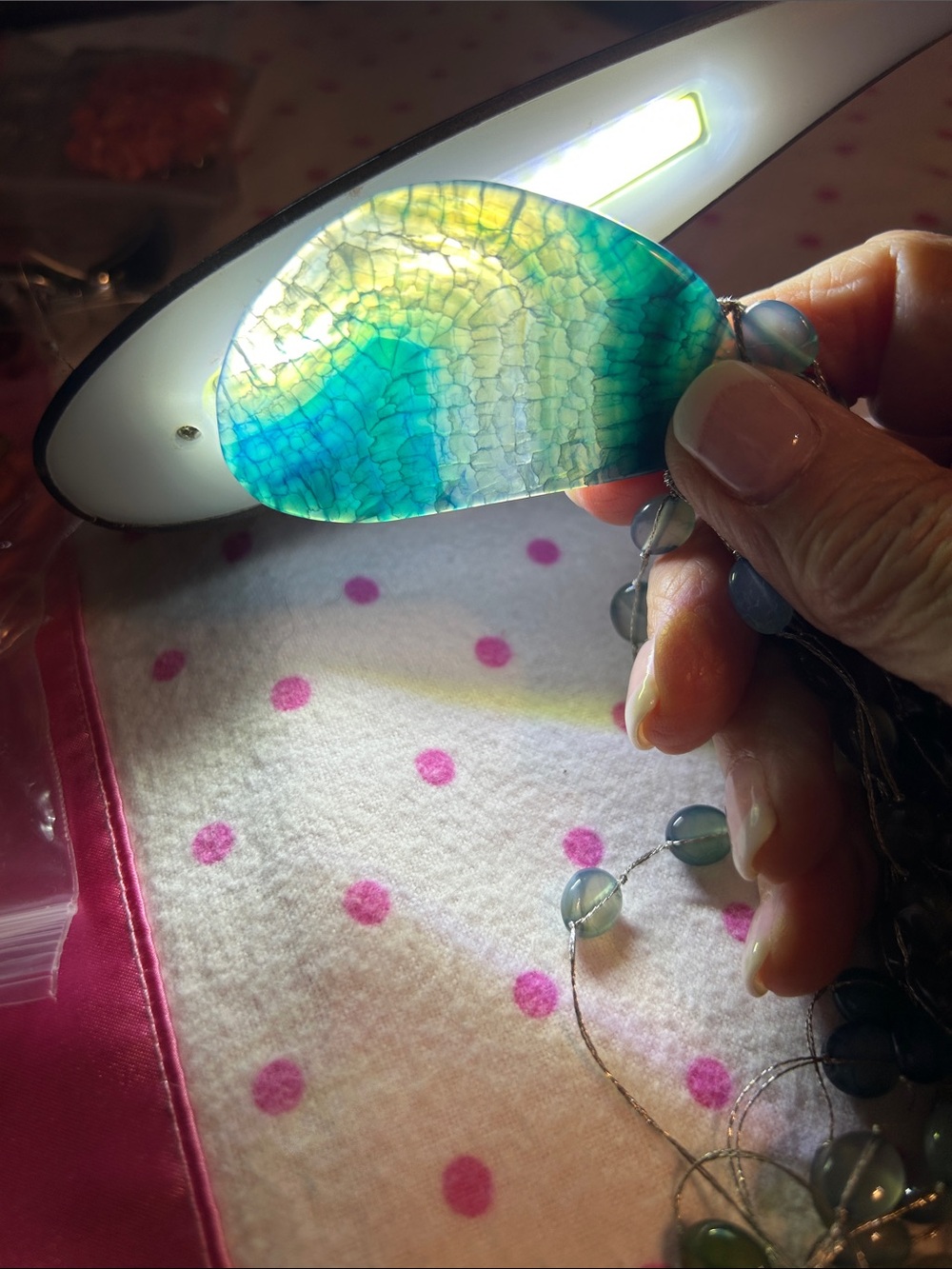 Blue green Onyx Stone Pendant